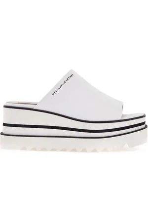 Stella McCartney Buty, Kobieta, Biały, 39 EU, Skóra, Klapki Sneak Elyse Clogs z platformą