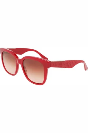 Lacoste Akcesoria, Kobieta, Czerwony, ONE SIZE, Czerwone okulary przeciwsłoneczne z octanu z regulacją