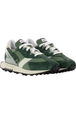 RUN OF Buty, Mężczyzna, Zielony, 42 EU, Skóra, Sznurowane Sneakersy