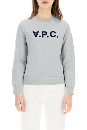 A.P.C. Bluzy, Kobieta, Szary, M, Bawełna, Bluza Logo z bawełny pętelkowej Loopback