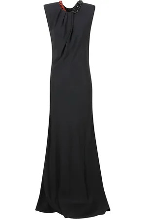Stella McCartney Sukienki, Kobieta, Czarny, S, Len, Elegancka sukienka na specjalne okazje Luxury Blend