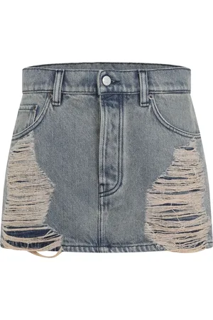 Acne Studios Spódnice, Kobieta, Niebieski, M, Denim, Denimowa Mini Spódniczka
