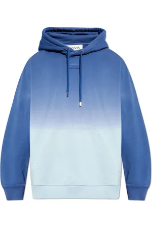 Lanvin Bluzy, Mężczyzna, Niebieski, M, Bawełna, Bluza z kapturem z logo