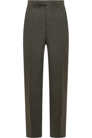 Thom Browne Spodnie, Mężczyzna, Zielony, M, Wełna, Spodnie z Paskiem z Tyłu