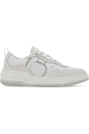 Salvatore Ferragamo Buty, Kobieta, Biały, 38 EU, Skóra, Sneakersy z nadrukiem logo Gancini
