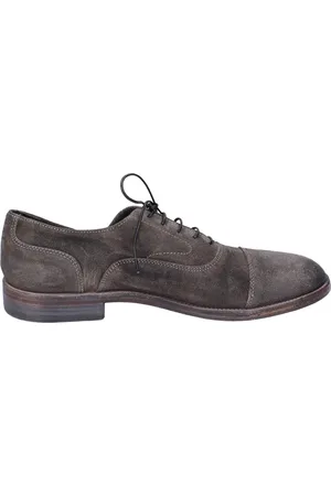 Moma Buty, Mężczyzna, Szary, 42 EU, Zamsz, Eleganckie, sznurowane buty z zamszu w stylu vintage