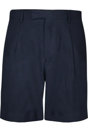 LARDINI Szorty, Mężczyzna, Niebieski, M, Len, Niebieskie lniane szorty Bermuda