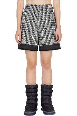 Moncler Szorty, Kobieta, Czarny, S, Tweed, Tweedowe Długie Szorty