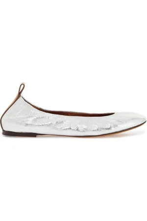 Lanvin Buty, Kobieta, Szary, 36 EU, Skóra, Baleriny ze skóry laminowanej
