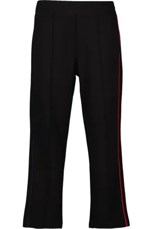 Moncler Spodnie, Mężczyzna, Czarny, L, Bawełna, Spodnie dresowe o prostym kroju z haftowanym logo