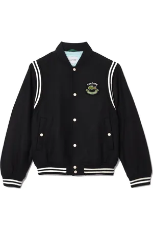 Lacoste Kurtki, Mężczyzna, Czarny, L, Bawełna, Premium Wełniana Kurtka Varsity