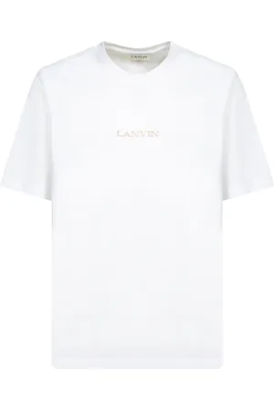 Lanvin Koszulki, Mężczyzna, Biały, XL, Bawełna, Biała Koszulka T-Shirt w Stylu Casual