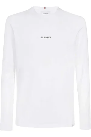 Les Deux Koszulki, Mężczyzna, Biały, 2XL, Bawełna, Prążkowany T-shirt z bawełny