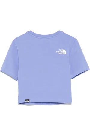The North Face Koszulki, Kobieta, Niebieski, S, Bawełna, Koszulka z haftowanym logo z okrągłym dekoltem