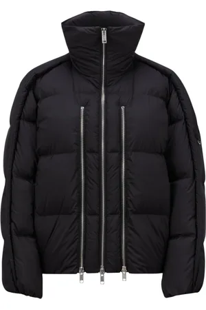 Moncler Kurtki, Mężczyzna, Czarny, M, Pikowana kurtka puchowa z trzema zamkami błyskawicznymi