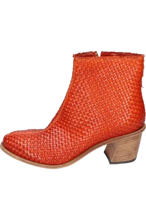 Moma Buty, Kobieta, Czerwony, 37 EU, Skóra, Vintage Skórzane Botki Kowbojki