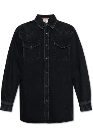 Acne Studios Koszule, Mężczyzna, Czarny, L, Koszula jeansowa