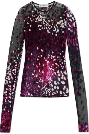 Lanvin Koszulki, Kobieta, Wielobarwność, M, Tiul, Transparent Top