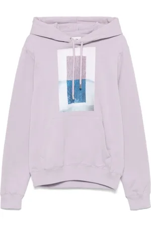 Lanvin Bluzy, Mężczyzna, Fioletowy, L, Bawełna, Bawełniana bluza z kapturem typu hoodie
