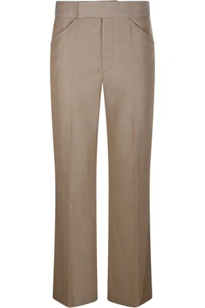Victoria Beckham Spodnie, Kobieta, Beżowy, S, Spodnie dzwony tytoniowy fason