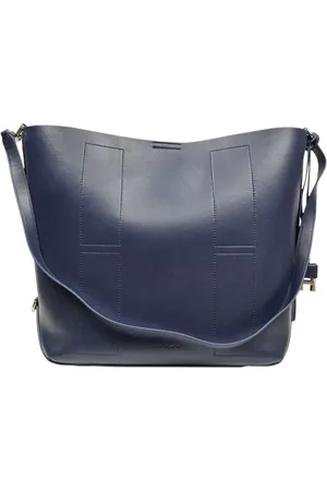 Hogan Torebki, Kobieta, Niebieski, ONE SIZE, Niebieska torba Hobo z szwami H