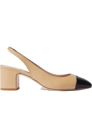 Scarosso Buty, Kobieta, Beżowy, 38 EU, Skóra, Beżowe czółenka Slingback