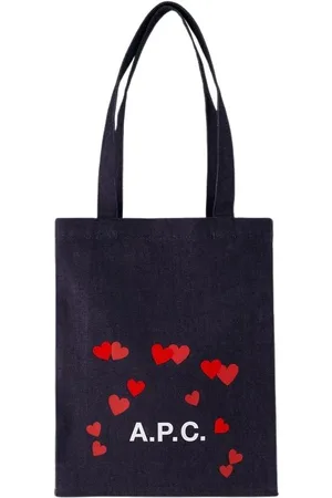 A.P.C. Torebki, Kobieta, Niebieski, ONE SIZE, Bawełna, Torba Shopper Lou Blondie