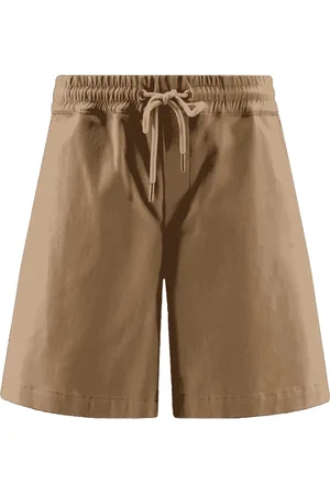 Moncler Szorty, Mężczyzna, Beżowy, L, Bawełna, Jasnobrązowe szorty gabardynowe