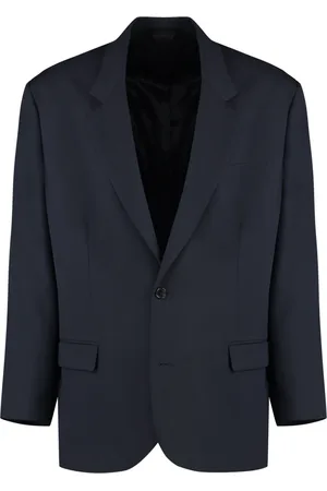 Acne Studios Kurtki, Mężczyzna, Niebieski, L, Wełna, Wełniana marynarka z klapami