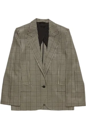 Acne Studios Kurtki, Kobieta, Zielony, M, Wełna, Brązowa wielokolorowa marynarka garniturowa