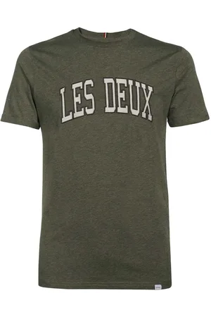 Les Deux Koszulki, Mężczyzna, Szary, L, Bawełna, Prążkowany T-shirt z bawełny
