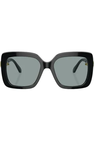 Swarovski Akcesoria, unisex, Czarny, ONE SIZE, Kwadratowe okulary przeciwsłoneczne z kryształami o szlifie ośmiokątnym
