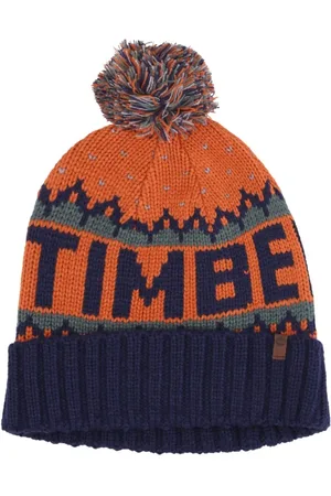 Timberland Akcesoria, Mężczyzna, Pomarańczowy, ONE SIZE, Czapka beanie z dzianiny i pomponem