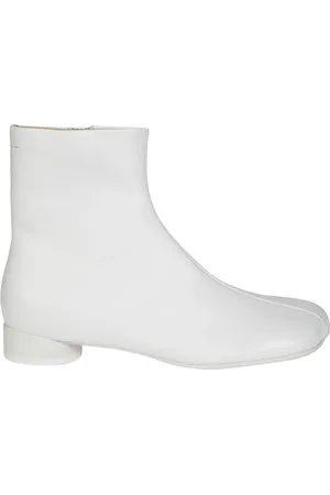 Maison Margiela Buty, Kobieta, Biały, 39 EU, Skóra, Stylowe botki do kostki
