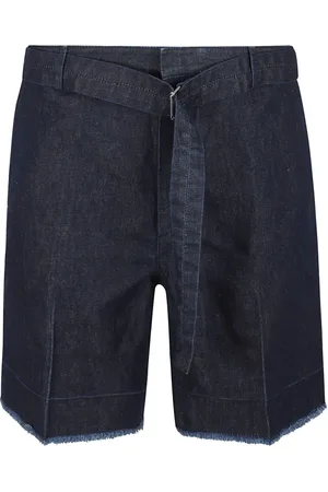 Lanvin Szorty, Mężczyzna, Niebieski, W30, Bawełna, Szorty jeansowe z surowymi krawędziami