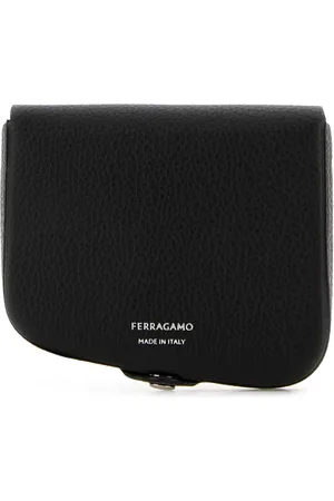 Salvatore Ferragamo Akcesoria, Mężczyzna, Czarny, ONE SIZE, Skóra, Czarna skórzana portmonetka
