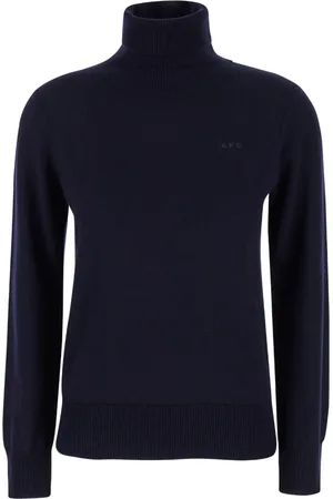 A.P.C. Swetry, Kobieta, Niebieski, S, Wełna, Golf Sybille z logo