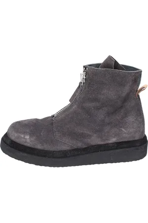 Moma Buty, Kobieta, Szary, 37 EU, Zamsz, Botki z zamszu w stylu vintage