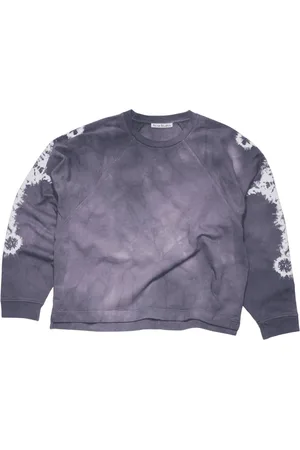 Acne Studios Bluzy, Mężczyzna, Fioletowy, M, Bawełna, Fioletowa bluza dresowa tie-dye