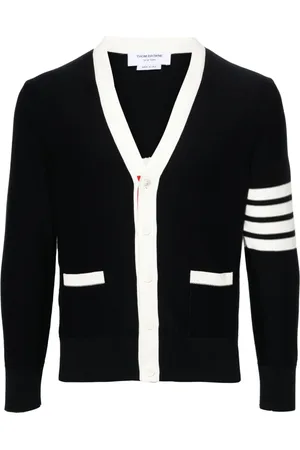 Thom Browne Swetry, Mężczyzna, Niebieski, L, Bawełna, Sweter z odwróconej dzianiny