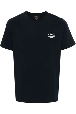 A.P.C. Koszulki, Mężczyzna, Niebieski, L, Bawełna, Bawełniany T-shirt