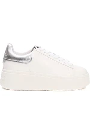 Ash Buty, Kobieta, Biały, 39 EU, Białe Srebrne Sneakersy Ss 25