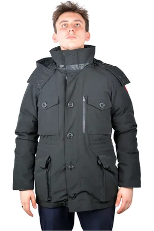 Canada Goose Kurtki, Mężczyzna, Czarny, M, Zamsz, Parkana Drummond