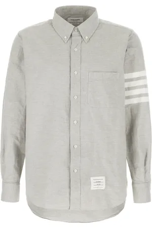 Thom Browne Koszule, Mężczyzna, Szary, L, Bawełna, Camicie Shirt