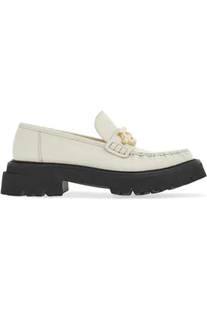 Salvatore Ferragamo Buty, Kobieta, Biały, 39 EU, Skóra, Skórzane mokasyny Gancio