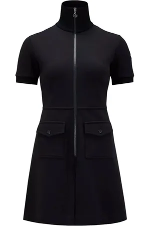 Moncler Sukienki, Kobieta, Niebieski, S, Bawełna, Sukienka na zamek