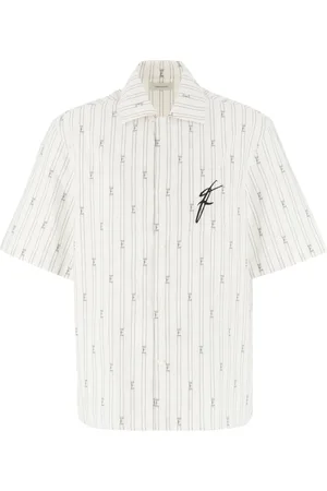 Salvatore Ferragamo Koszule, Mężczyzna, Biały, L, Bawełna, Koszula z krótkim rękawem