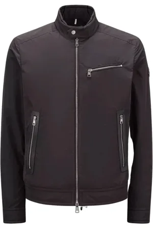 Moncler Kurtki, Mężczyzna, Czarny, L, Czarna Kurtka Biker Drome