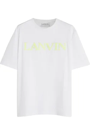 Lanvin Koszulki, Mężczyzna, Biały, L, Bawełna, Curb Tee-Shirt