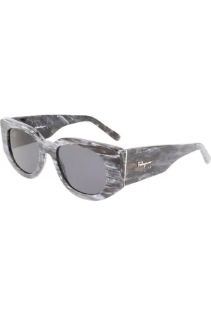 Salvatore Ferragamo Akcesoria, Kobieta, Szary, ONE SIZE, Szare okulary przeciwsłoneczne z octanu
